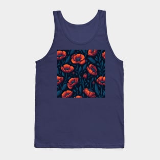 Poppies Flower Pattern Tank Top